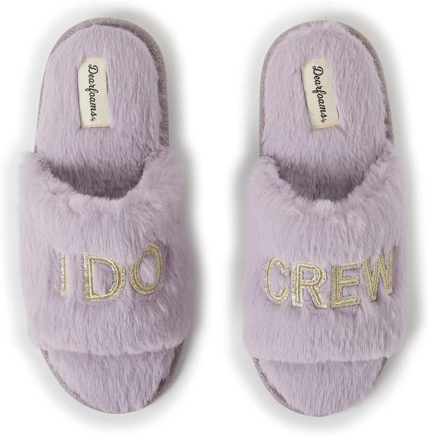 Dearfoams Women's Bride and Bridesmaid Gifts I Do Crew Matching Bridal Slippers for Wedding and Bachelorette Party