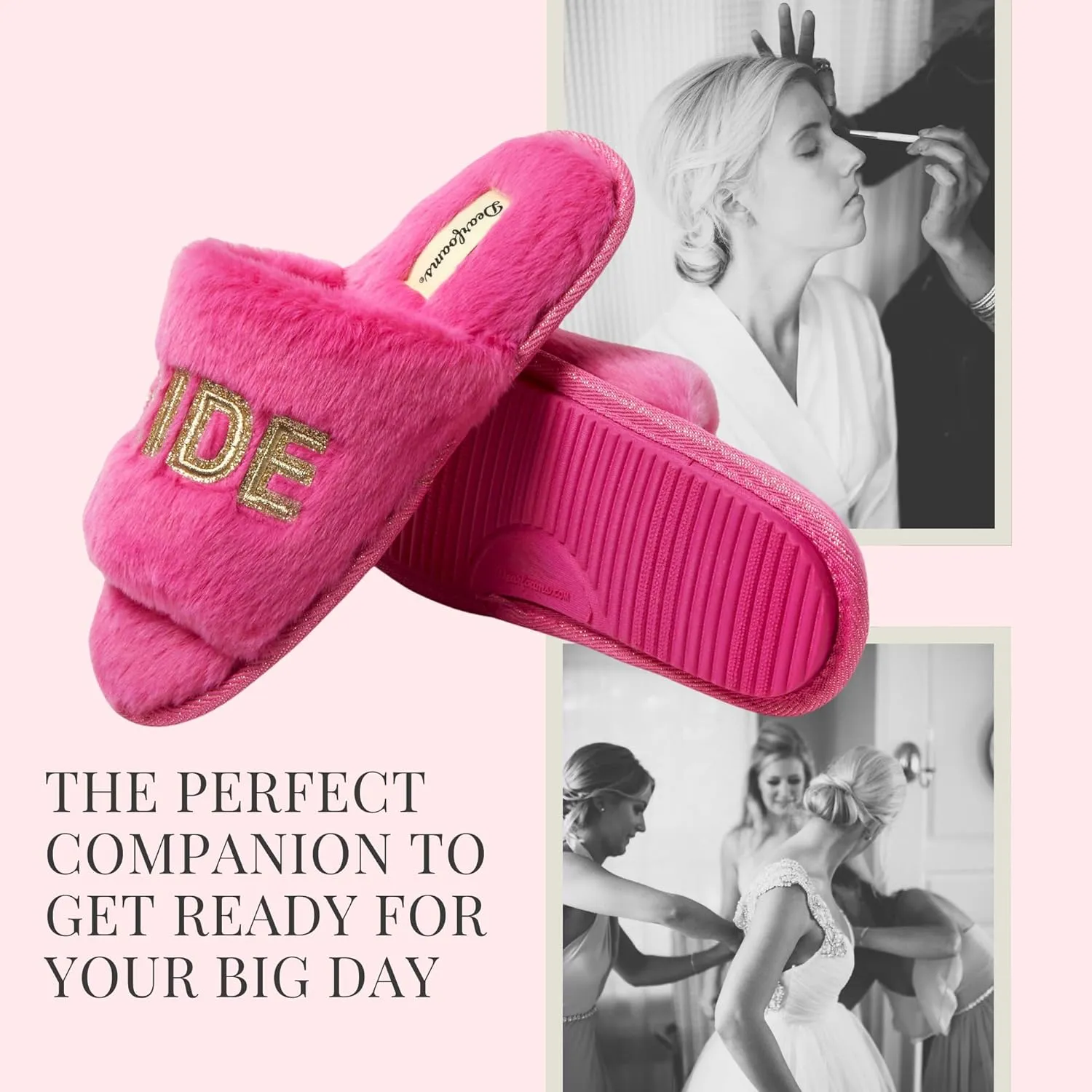Dearfoams Women's Bride and Bridesmaid Gifts I Do Crew Matching Bridal Slippers for Wedding and Bachelorette Party