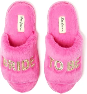 Dearfoams Women's Bride and Bridesmaid Gifts I Do Crew Matching Bridal Slippers for Wedding and Bachelorette Party