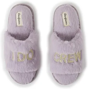 Dearfoams Women's Bride and Bridesmaid Gifts I Do Crew Matching Bridal Slippers for Wedding and Bachelorette Party