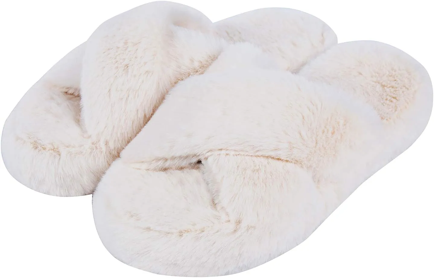 DL Fluffy Womens House Slippers Cross Band Open Toe, Soft Plush Fleece Bedroom Slippers Women Memory Foam, Comfy Fuzzy Slip On Non-Slip Womens Slippers Indoor Leopard Size
