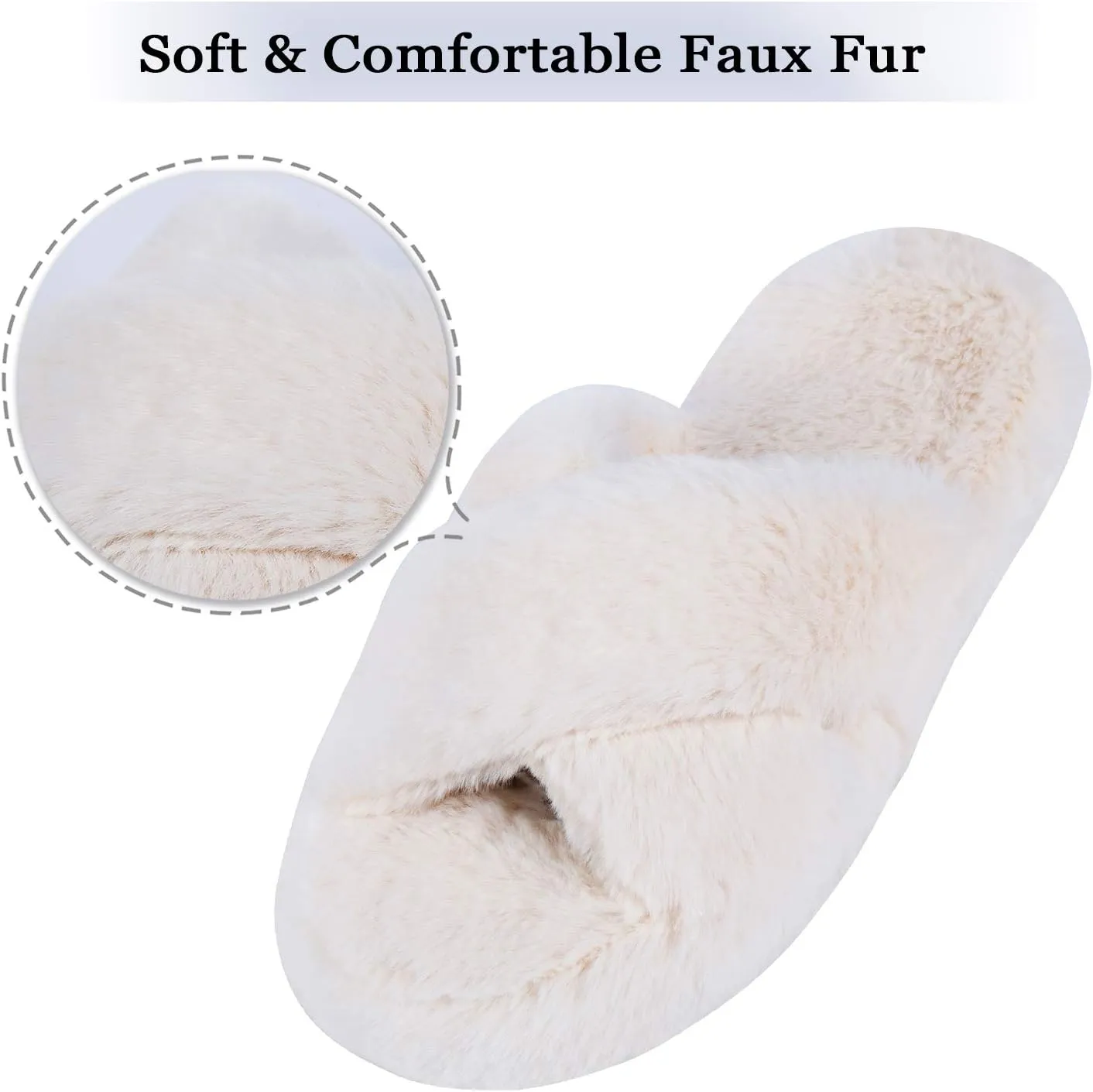 DL Fluffy Womens House Slippers Cross Band Open Toe, Soft Plush Fleece Bedroom Slippers Women Memory Foam, Comfy Fuzzy Slip On Non-Slip Womens Slippers Indoor Leopard Size