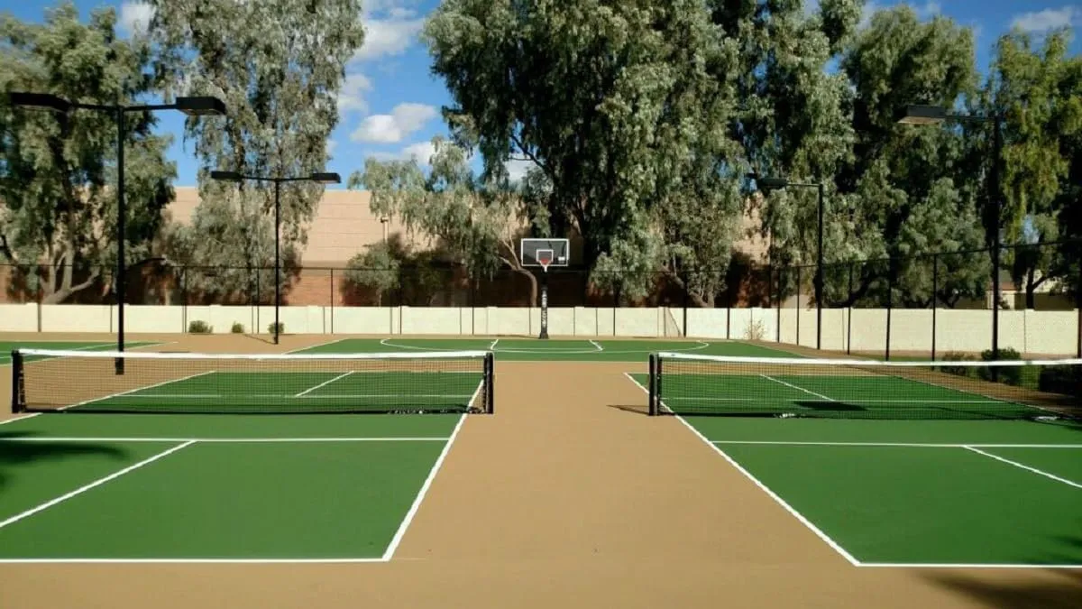 Do It Tennis Pickleball Court Builder's Package - Permanent Net & Post Bundled with Surfacing Materials & Paint