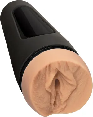 Doc Johnson Main Squeeze - Natasha Nice- Ultraskyn Stroker - Squeeze Plate for Precise Pressure - Twist End Cap to Control Suction - Discreet Premium Stroker - Male Masturbator, Vagina, Vanilla