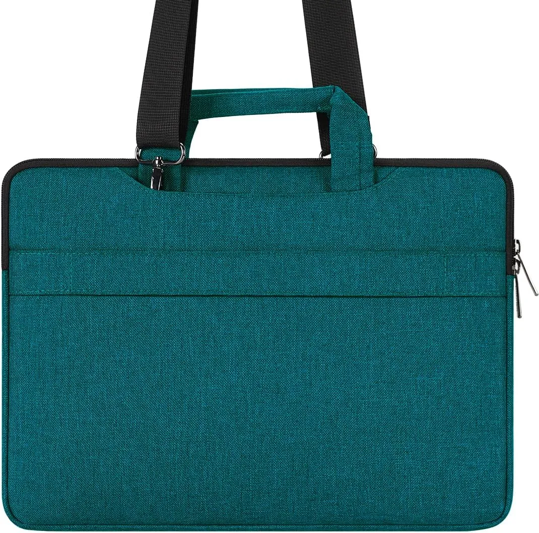 DOMISO 14 inch Laptop Bag Business Briefcase Water-resistant Notebook Messenger Shoulder Bag for 14" MacBook Pro/HP Stream 14 Chromebook 14/Lenovo IdeaPad ThinkPad/ASUS ZenBook/Dell Inspiron,Teal