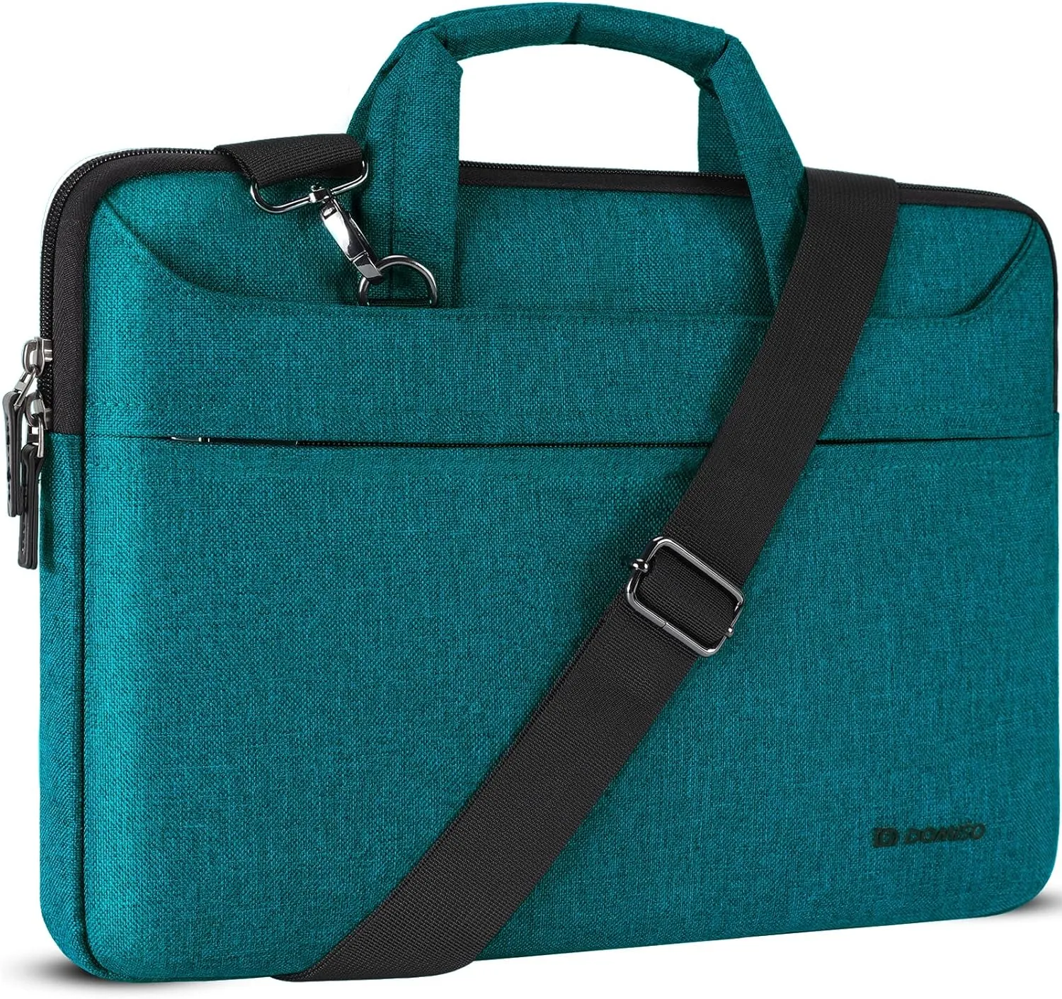 DOMISO 14 inch Laptop Bag Business Briefcase Water-resistant Notebook Messenger Shoulder Bag for 14" MacBook Pro/HP Stream 14 Chromebook 14/Lenovo IdeaPad ThinkPad/ASUS ZenBook/Dell Inspiron,Teal