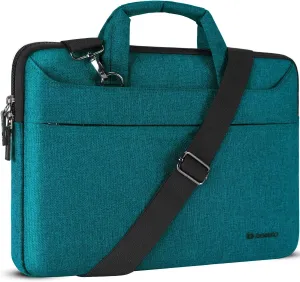 DOMISO 14 inch Laptop Bag Business Briefcase Water-resistant Notebook Messenger Shoulder Bag for 14" MacBook Pro/HP Stream 14 Chromebook 14/Lenovo IdeaPad ThinkPad/ASUS ZenBook/Dell Inspiron,Teal