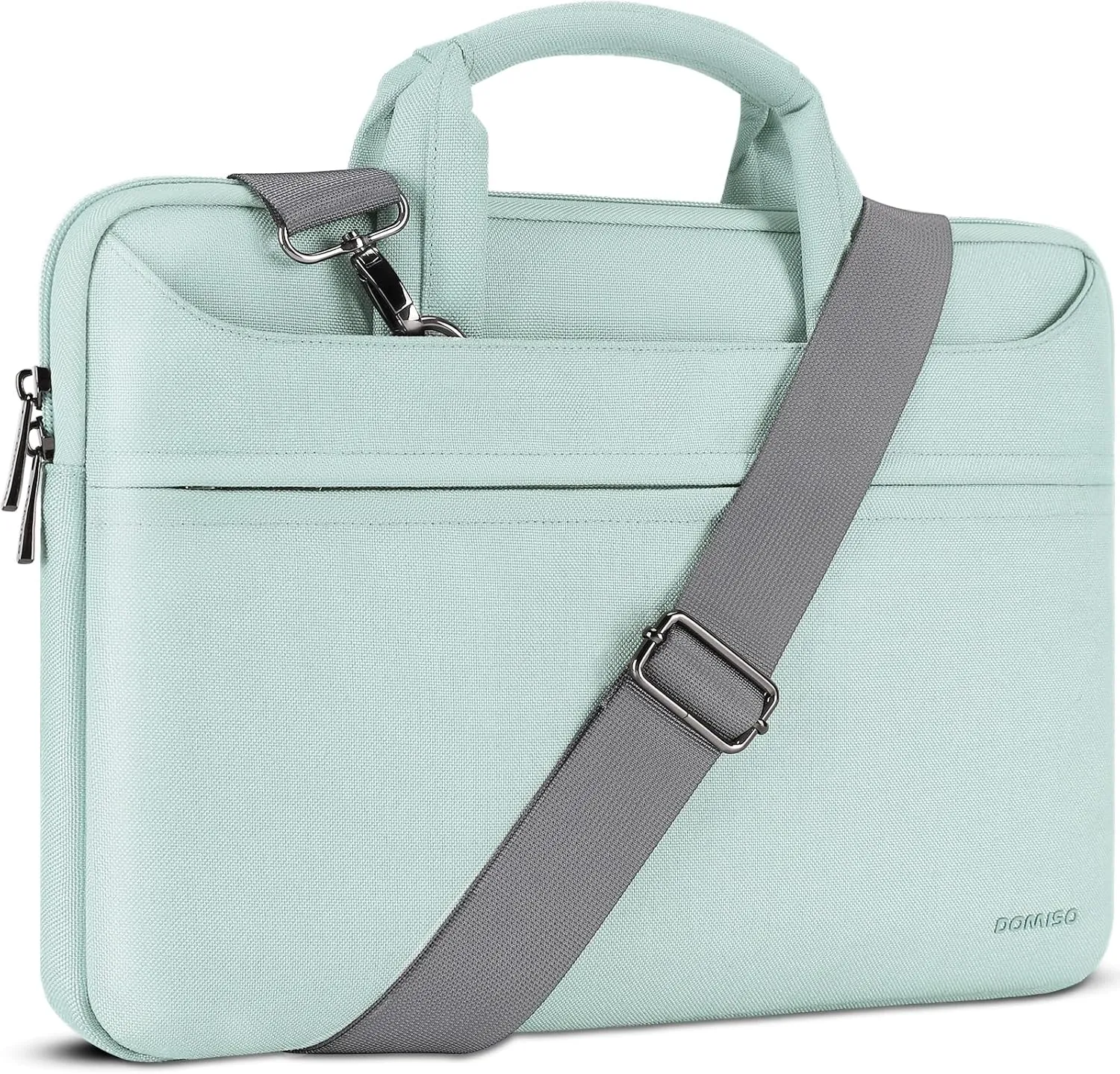 DOMISO 14 inch Laptop Bag Business Briefcase Water-resistant Notebook Messenger Shoulder Bag for 14" MacBook Pro/HP Stream 14 Chromebook 14/Lenovo IdeaPad ThinkPad/ASUS ZenBook,Mint Green