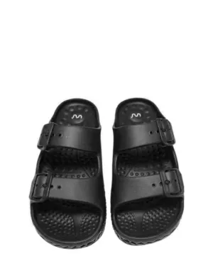 Doubleu Sakura Black Platform Slide