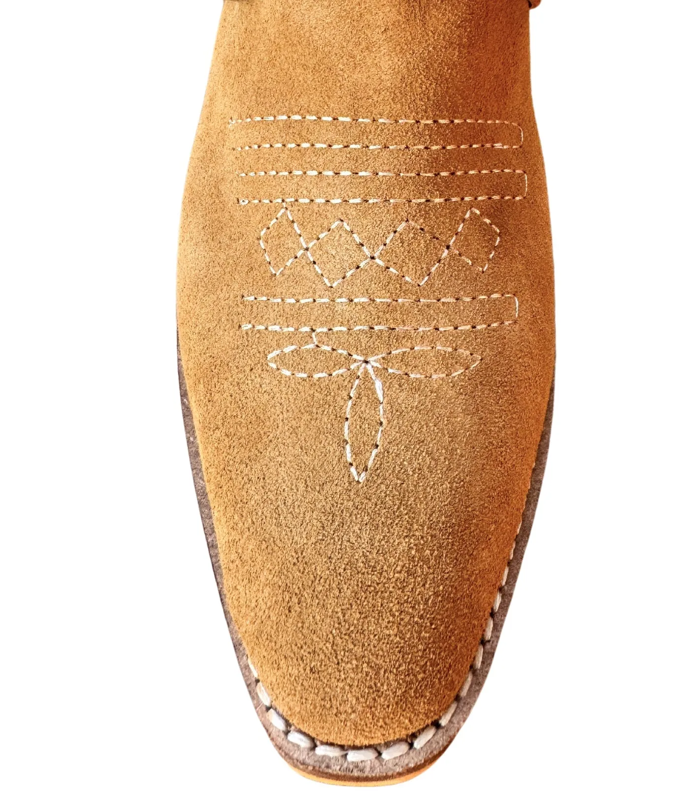 Drancy Western Mule - Embroidered Toe, Studded Harness, Genuine Leather, 1.5 Inch Heel, Tan