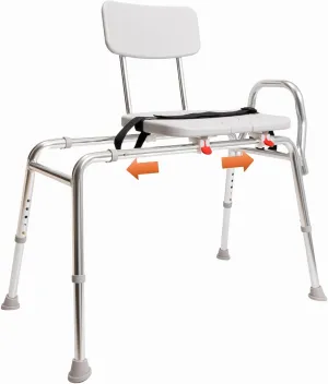 Eagle Health Supplies Pro-Slide Shower Chair & Tub Transfer Bench with Cut Out, Height Adjustable, Heavy-Duty Capacity up to 400 LBs, for Safety Shower, for Elderly & Disabled (70311)