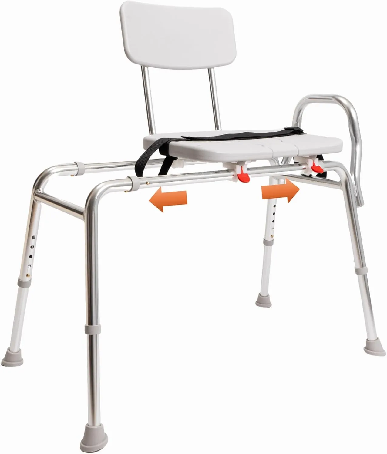 Eagle Health Supplies Pro-Slide Shower Chair & Tub Transfer Bench with Cut Out, Height Adjustable, Heavy-Duty Capacity up to 400 LBs, for Safety Shower, for Elderly & Disabled (70311)