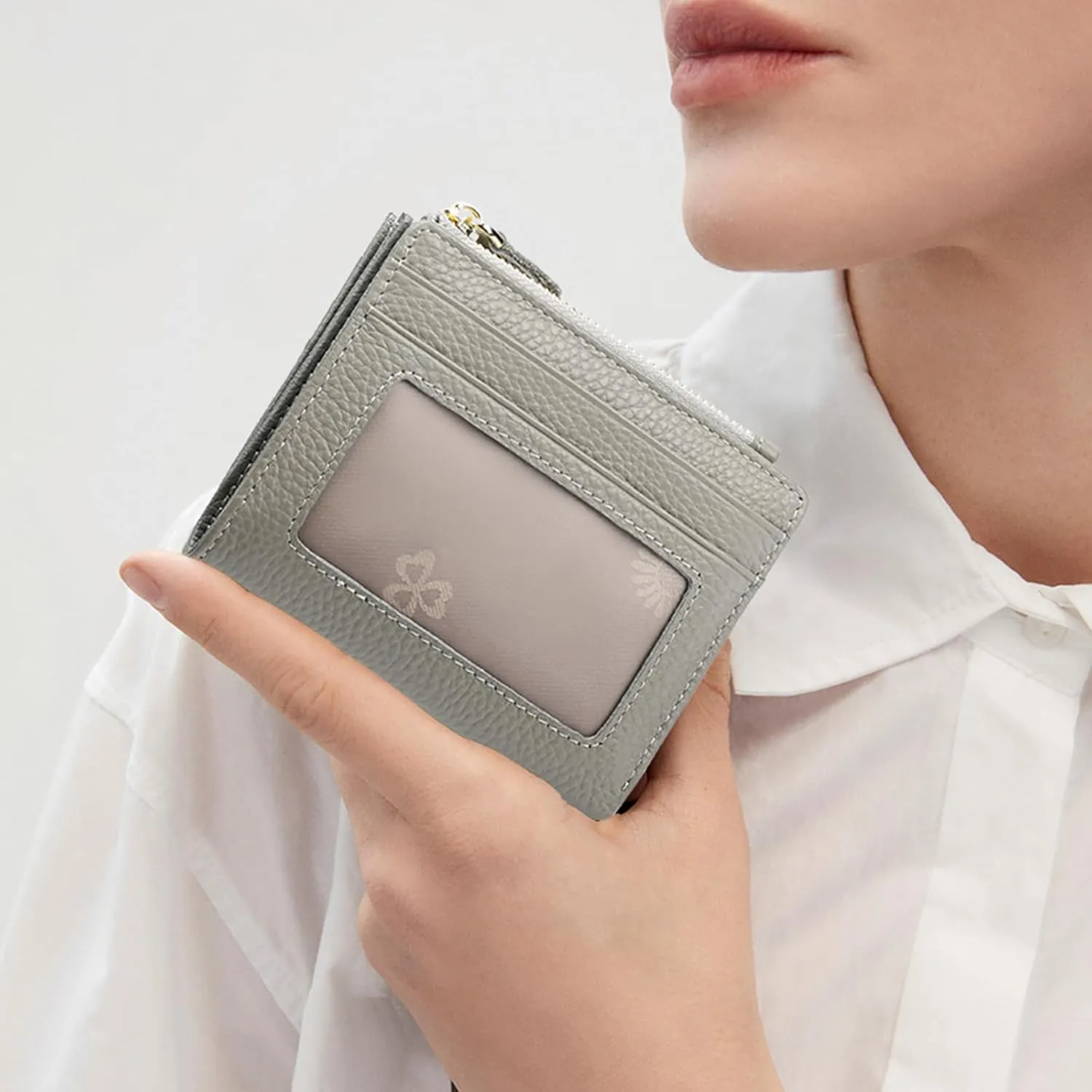 FALAN MULE Small Wallets for Women RFID Blocking Slim Bifold Leather Womens Wallet with Zipper Coin Purse