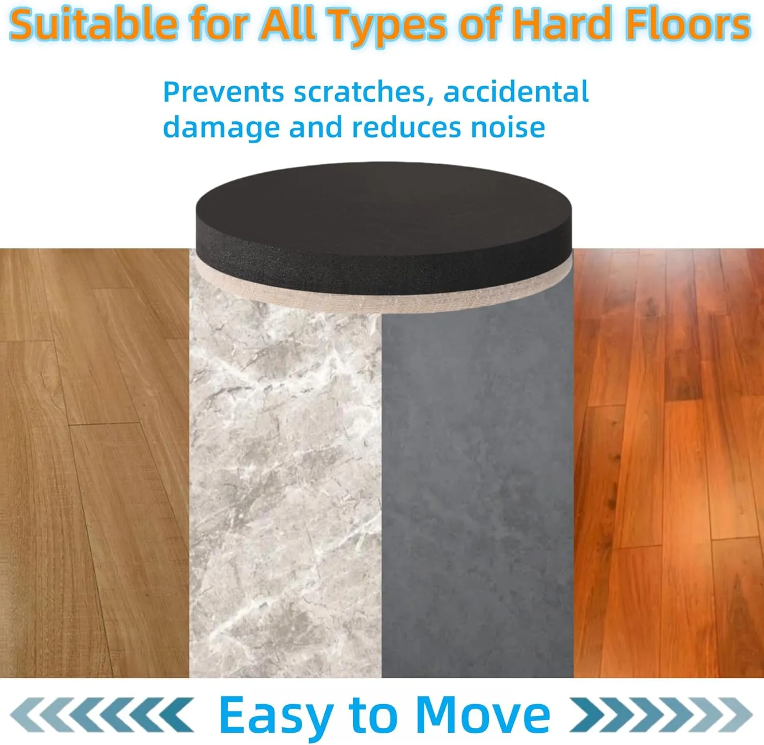 Felt Furniture Sliders for Hardwood Floors - Furnigear 16 PCS 5" Furniture Moving Pads Sliders – Heavy Duty Felt Sliders Chair Leg Floor Protectors - Move Your Furniture Easily & Safety