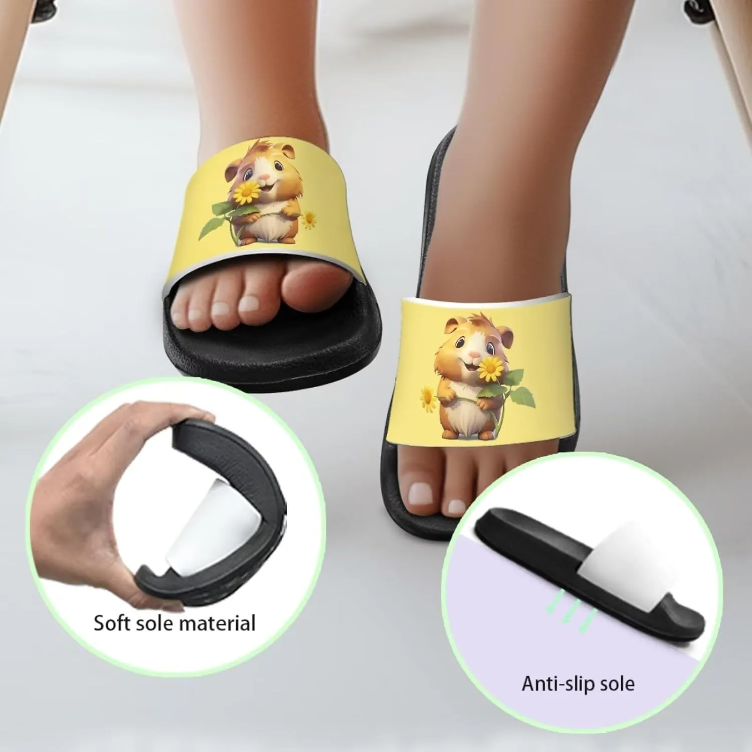 Forchrinse Animal Print Sandals for Girls Summer Beach Pool Shower Shoes Comfortable House Slippers with Arch Support