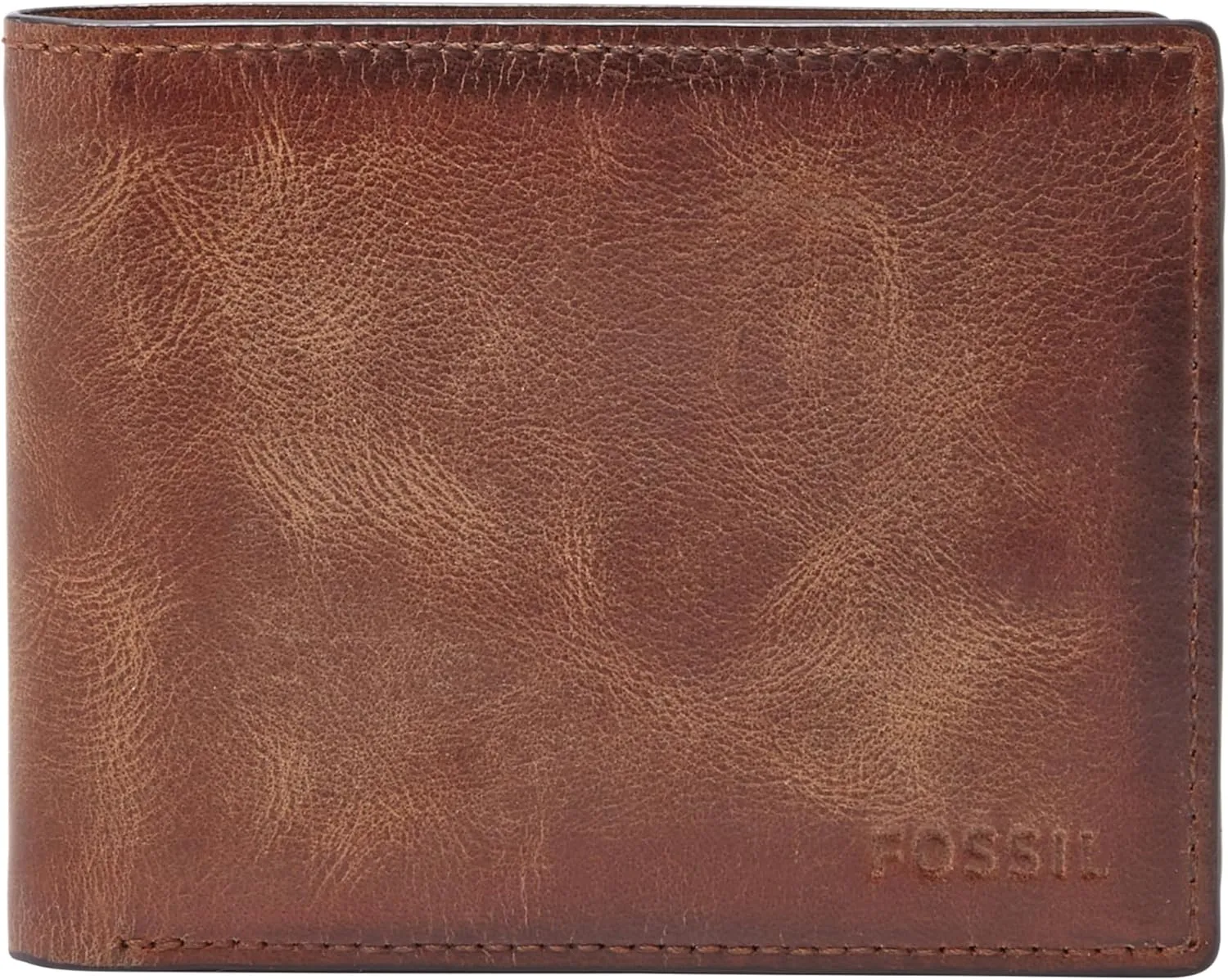 Fossil Men's Derrick RFID-Blocking Leather Bifold Wallet with Flip ID Window