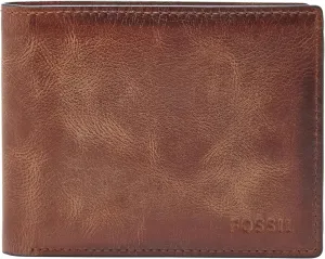 Fossil Men's Derrick RFID-Blocking Leather Bifold Wallet with Flip ID Window