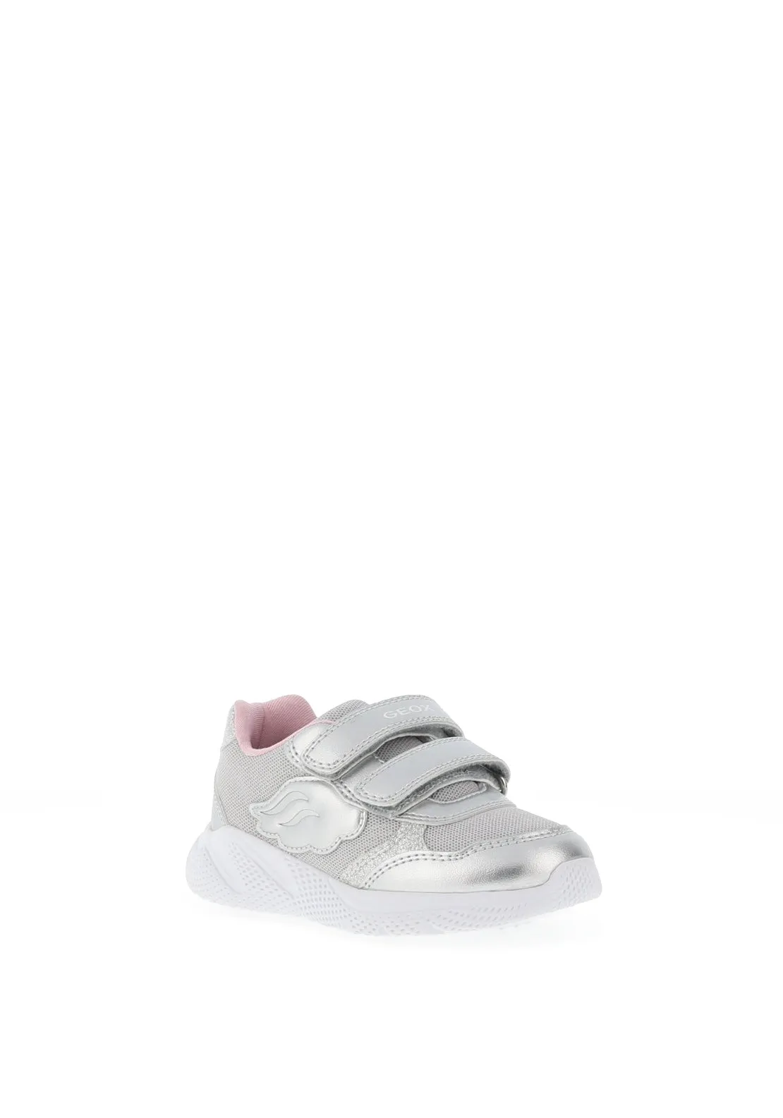 Geox Baby Girl Sprintye Glitter Trainer, Silver