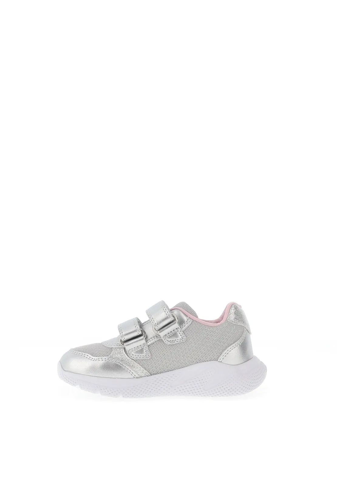 Geox Baby Girl Sprintye Glitter Trainer, Silver