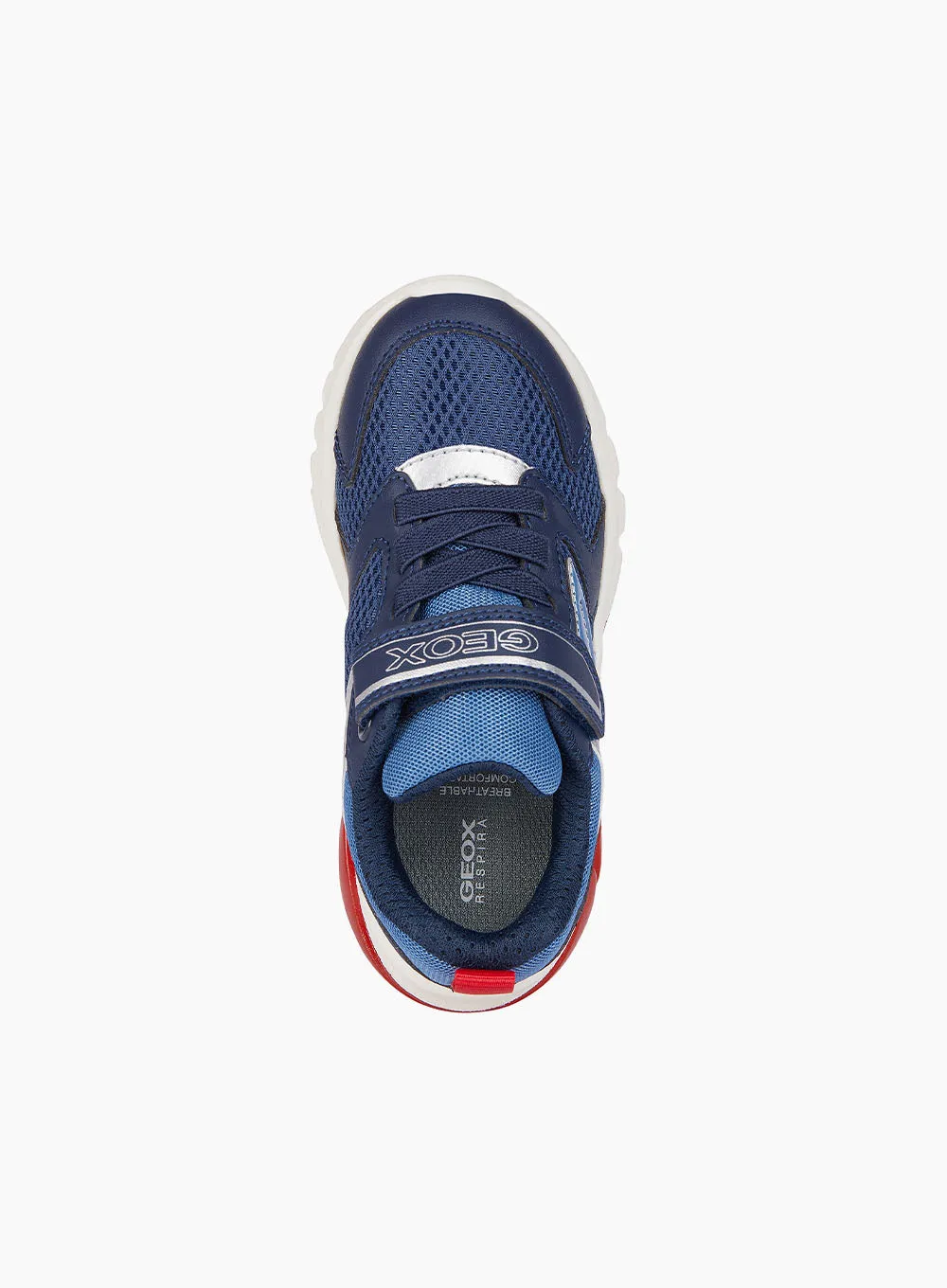 Geox Jr Ciberdron Light Up Trainers in Navy/Red