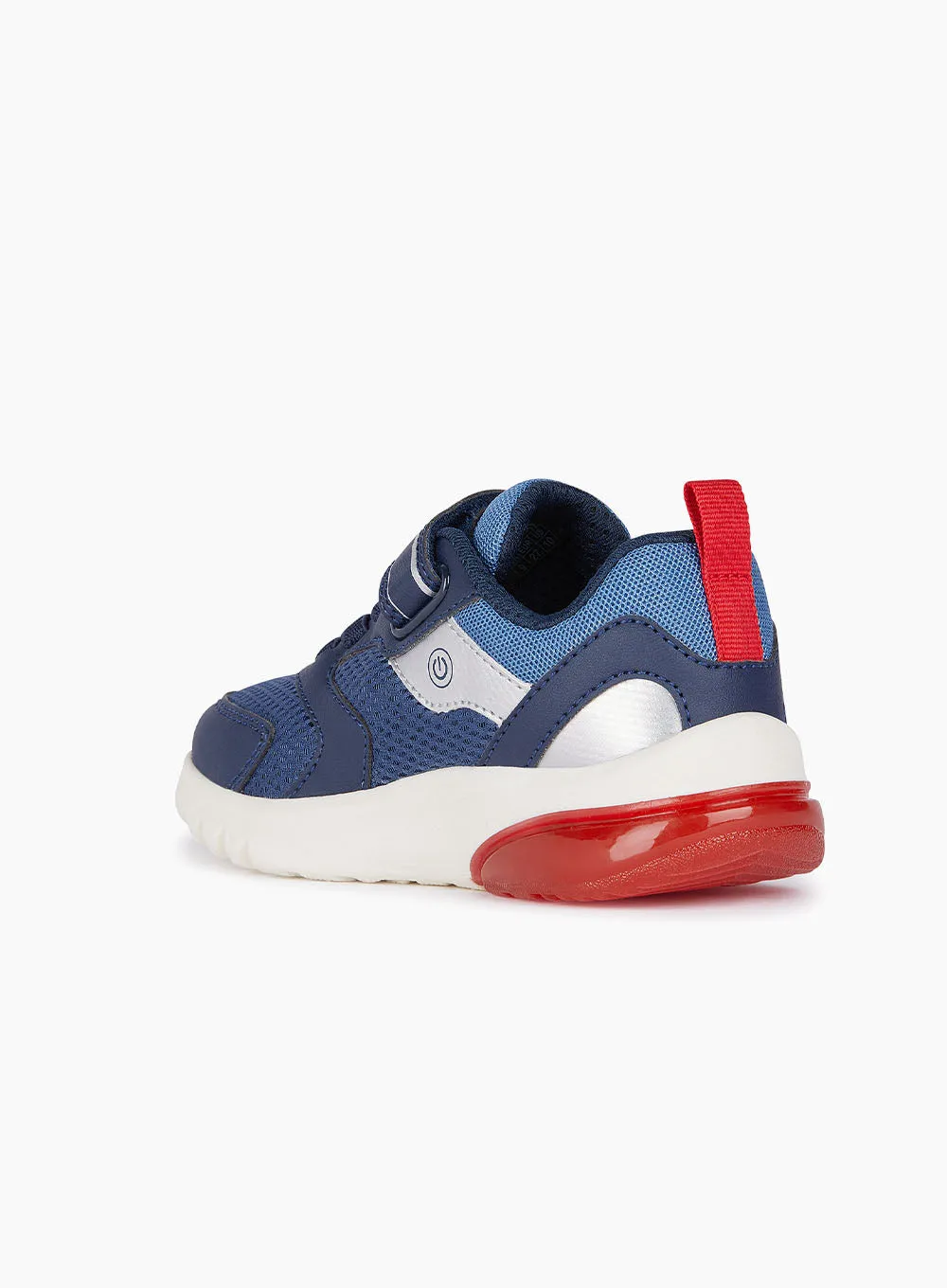 Geox Jr Ciberdron Light Up Trainers in Navy/Red