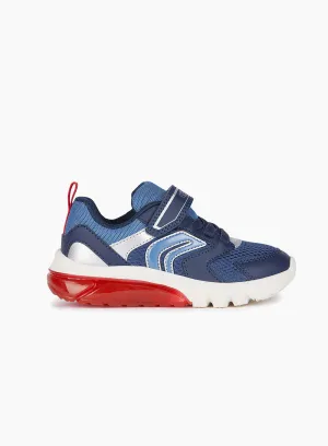 Geox Jr Ciberdron Light Up Trainers in Navy/Red
