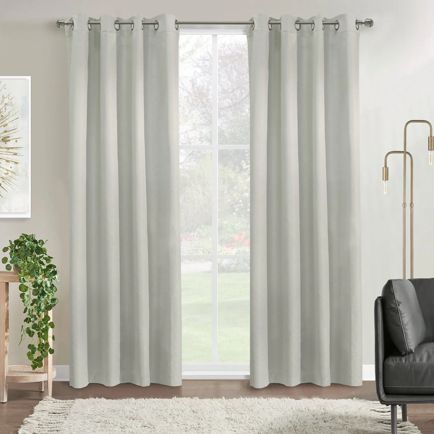 Gette White Grommet Curtain Panel - 52" X 84"|Panneau de rideau à œillets Gette blanc - 52 po x 84 po