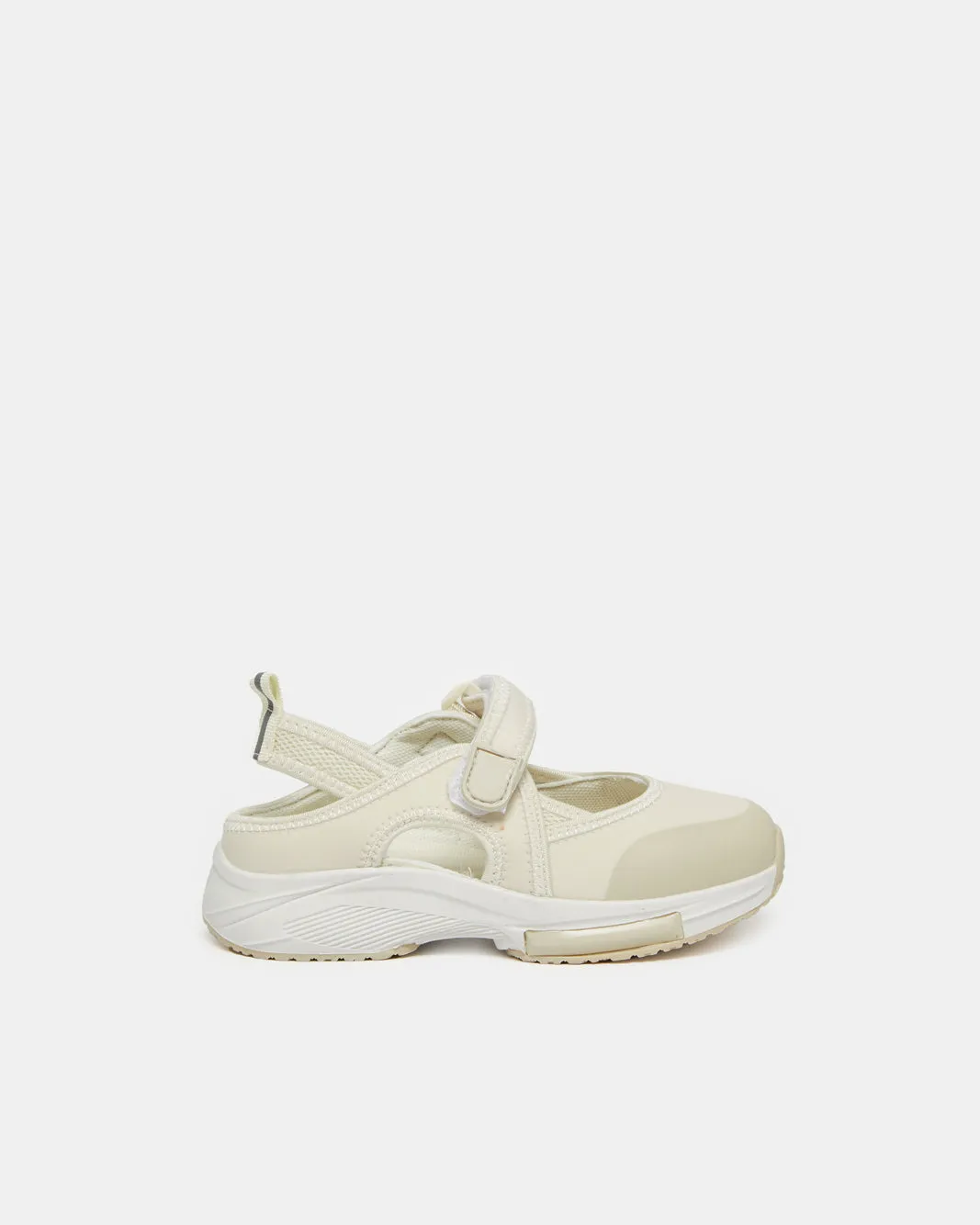 Girls Beige Velcro Open Trainer