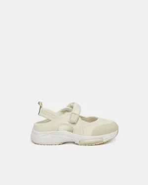 Girls Beige Velcro Open Trainer