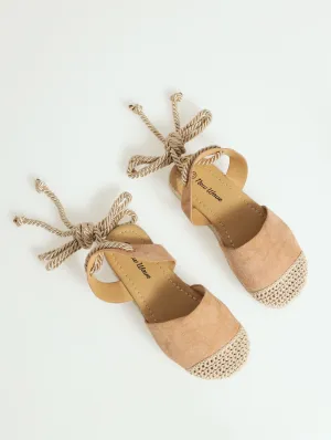 Girls Tie-Up Espadrille - Stone