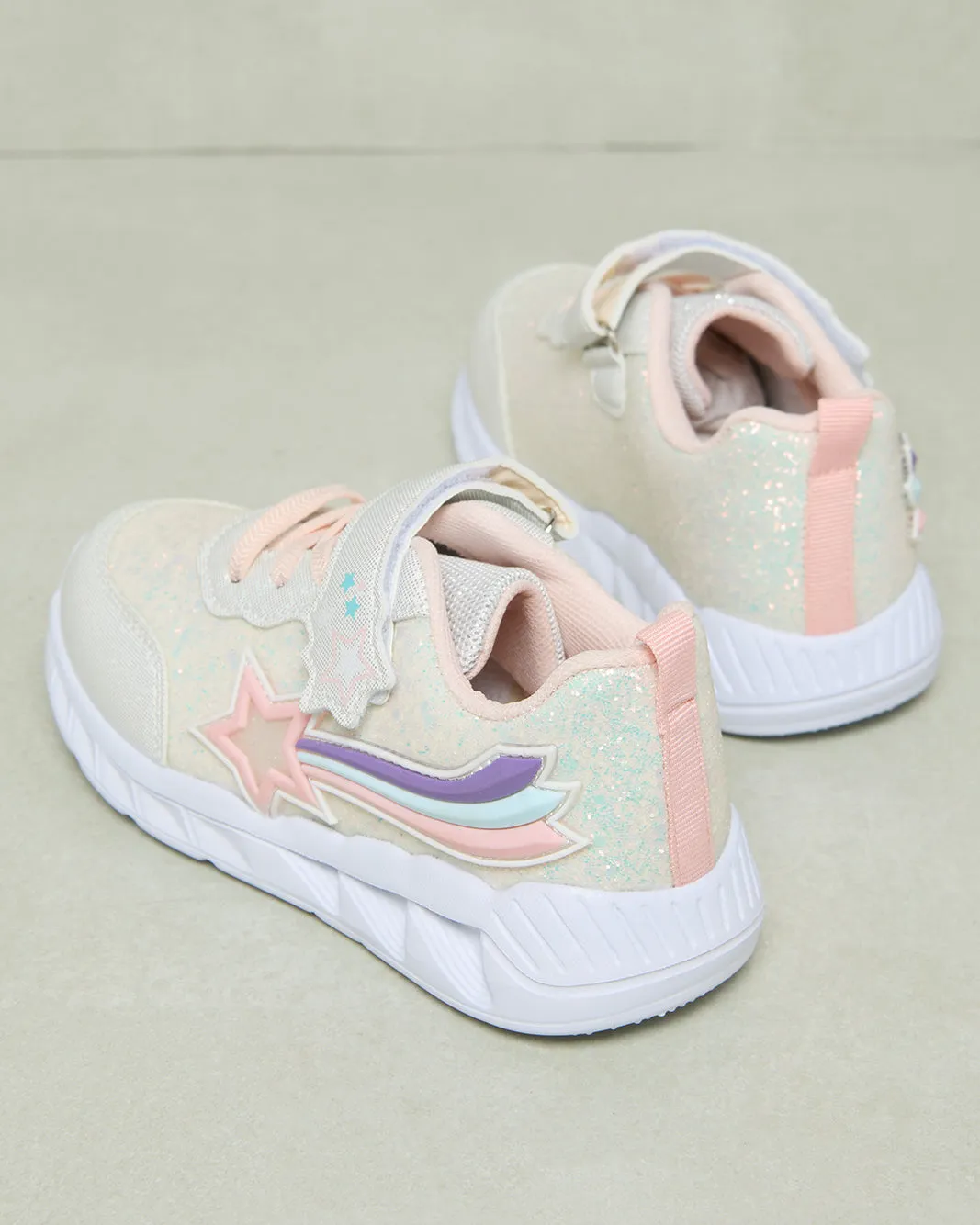 Girls White Embellished Trainer
