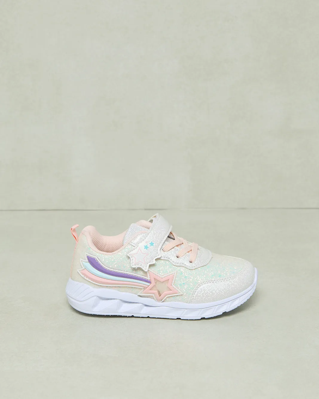 Girls White Embellished Trainer