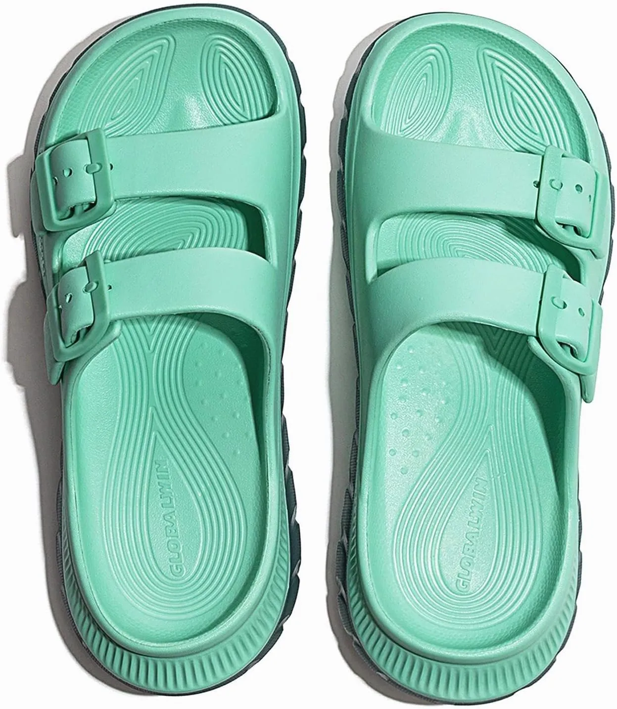 GLOBALWIN Recovery Slides For Women Mia Comfortable Sandals With Arch Support Indoor Outdoor Cloud Slippers Reduce Stress on Feet Lightweight