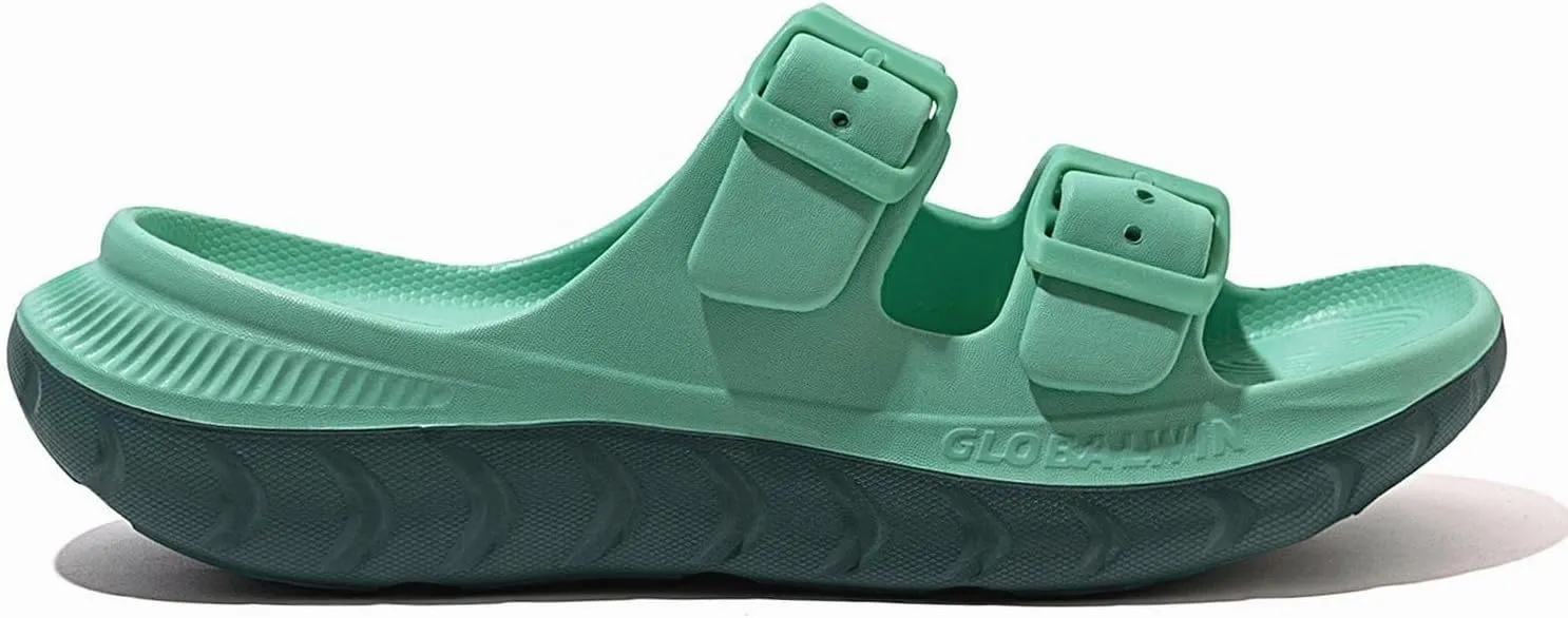 GLOBALWIN Recovery Slides For Women Mia Comfortable Sandals With Arch Support Indoor Outdoor Cloud Slippers Reduce Stress on Feet Lightweight