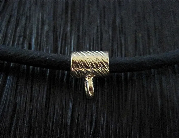 Gold Bronze Textured Artisan Pendant Bail and Enhancer (N)
