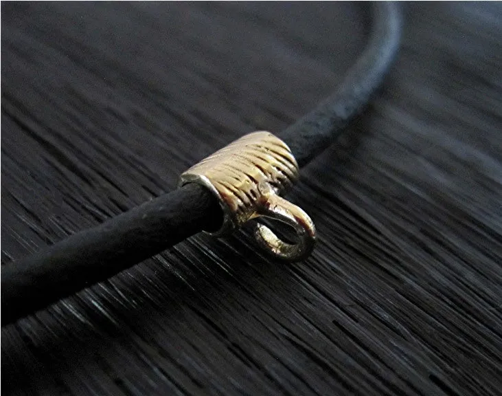 Gold Bronze Textured Artisan Pendant Bail and Enhancer (N)