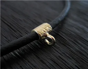 Gold Bronze Textured Artisan Pendant Bail and Enhancer (N)