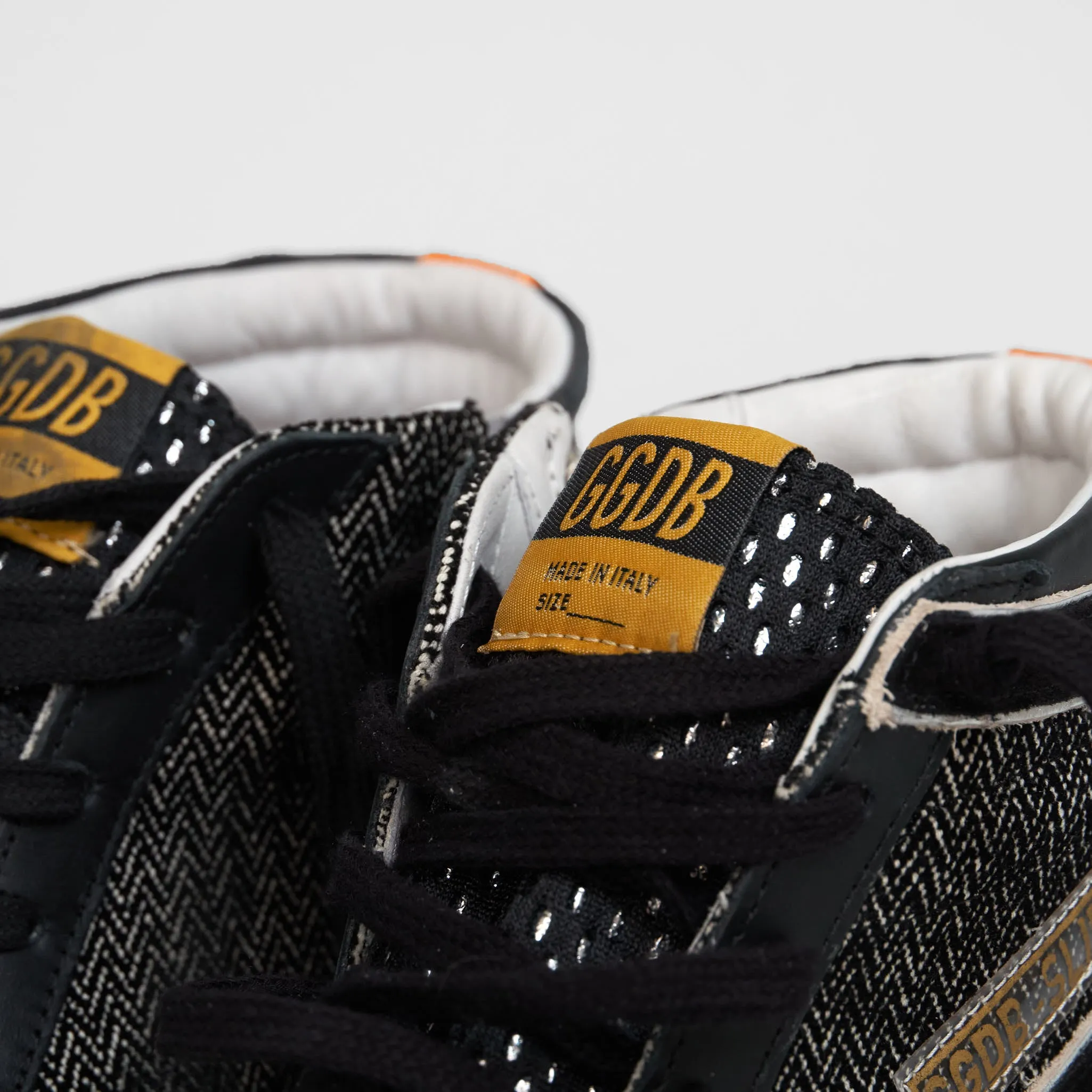 Golden Goose High Black Green Orange Slide Sneakers