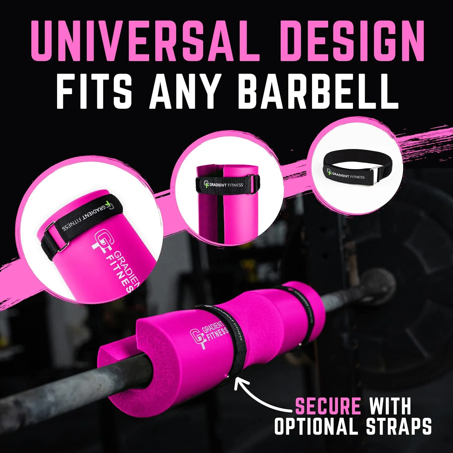 Gradient Fitness Barbell Pad - Hip Thrust & Squat Pad for Olympic & Standard Bars