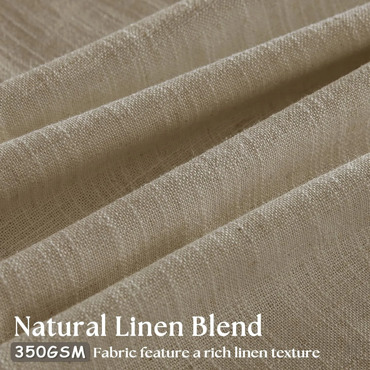Grey Beige Linen Kitchen Curtains 45 Inches Long 2 Sets Basement Curtains for Small Window Pinch Pleated Back Tab Linen Blend Short Cafe Boho Semi Sheer Back Tab Drapes for Bay Windows Bedroom 40x45