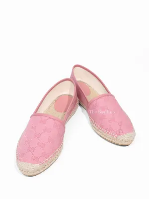 Gucci Pink GG Canvas and Leather Espadrille Flats Size 38