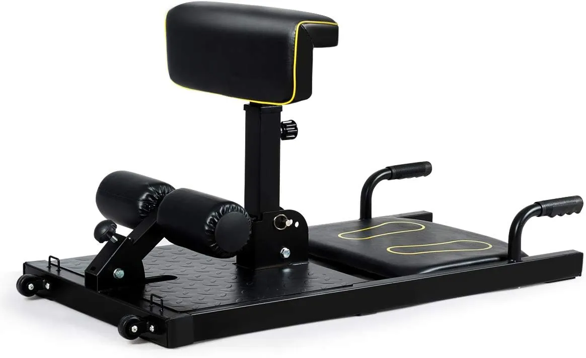 GYMAX 8-in-1 Workout Machine with Adjustable Height & Protective Foam, Multiple Position Training for Sissy Squat, Push-up, Sit-up, Rope Exercise, Home Gym