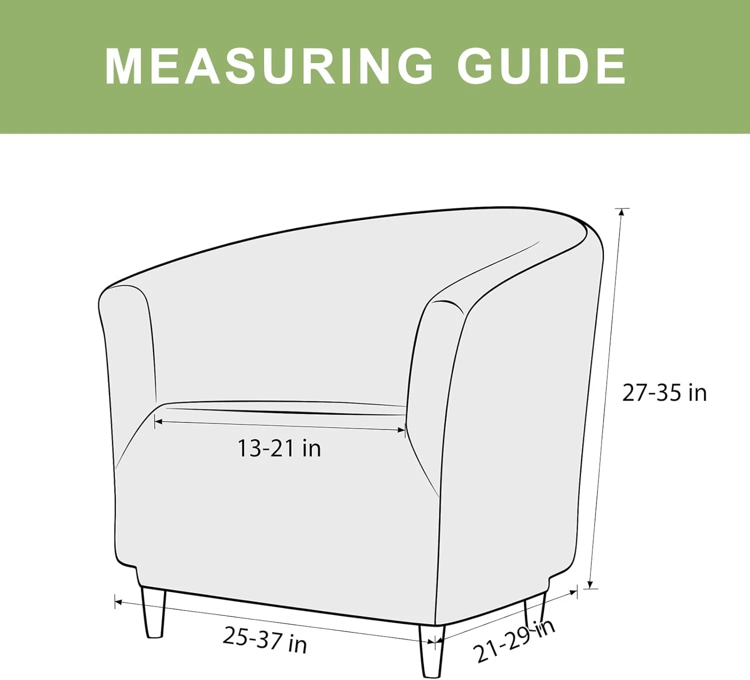 HAOYONG Club Chair Slipcover Jacquard Barrel Chair Covers Stretch Tub Chair Slipcovers Soft Armchair Sofa Covers Removable Couch Cover Protector for Living Room Hotel Restaurant - White,Set of 1