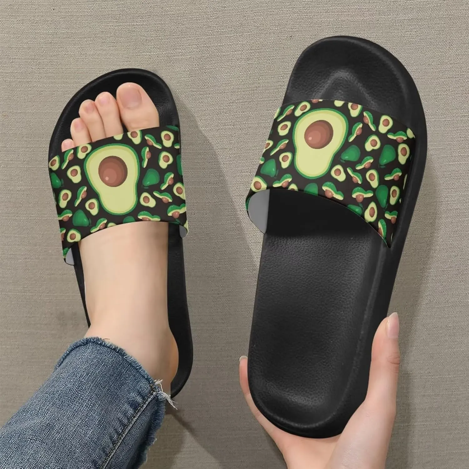 Hawaii Style Sandals for Women Beach Shower Slide Slippers Indoor & Outdoor Sandals with Arch Support