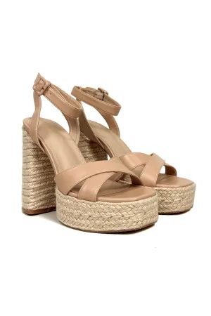 Head to the Coast Espadrille Heels in Nude