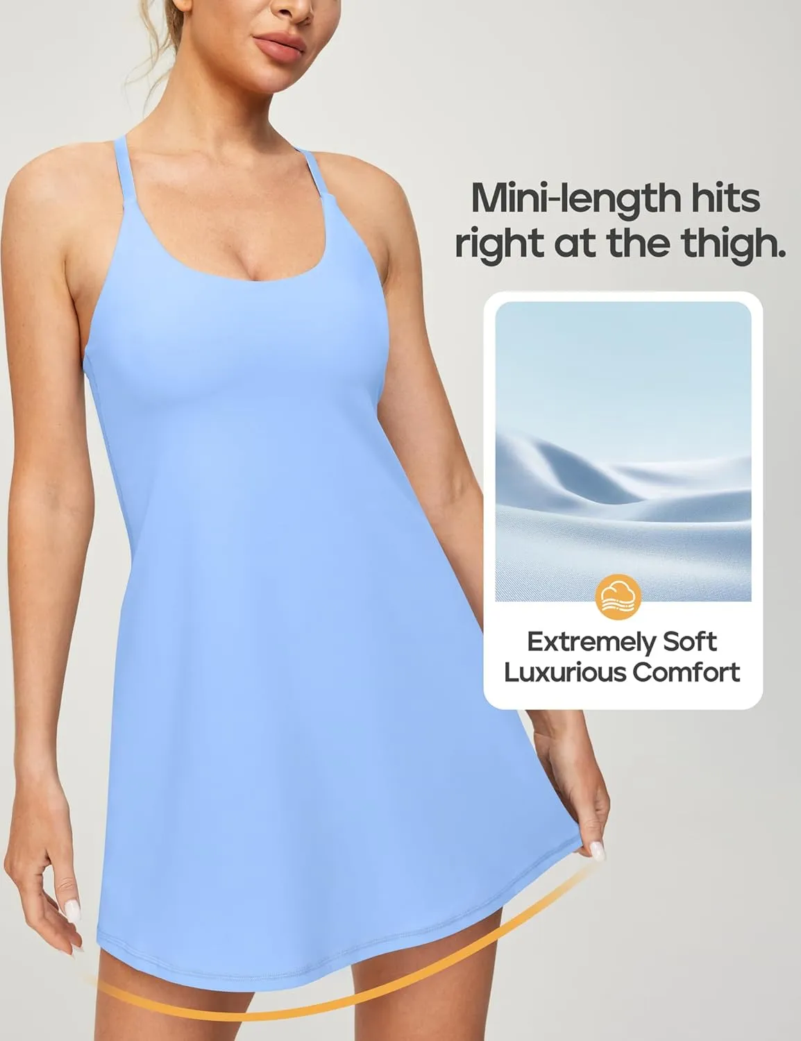 Heathyoga Womens Tennis Dress with Shorts Underneath & Bra Athletic Dress for Women Summer Dress with Pockets for Golf