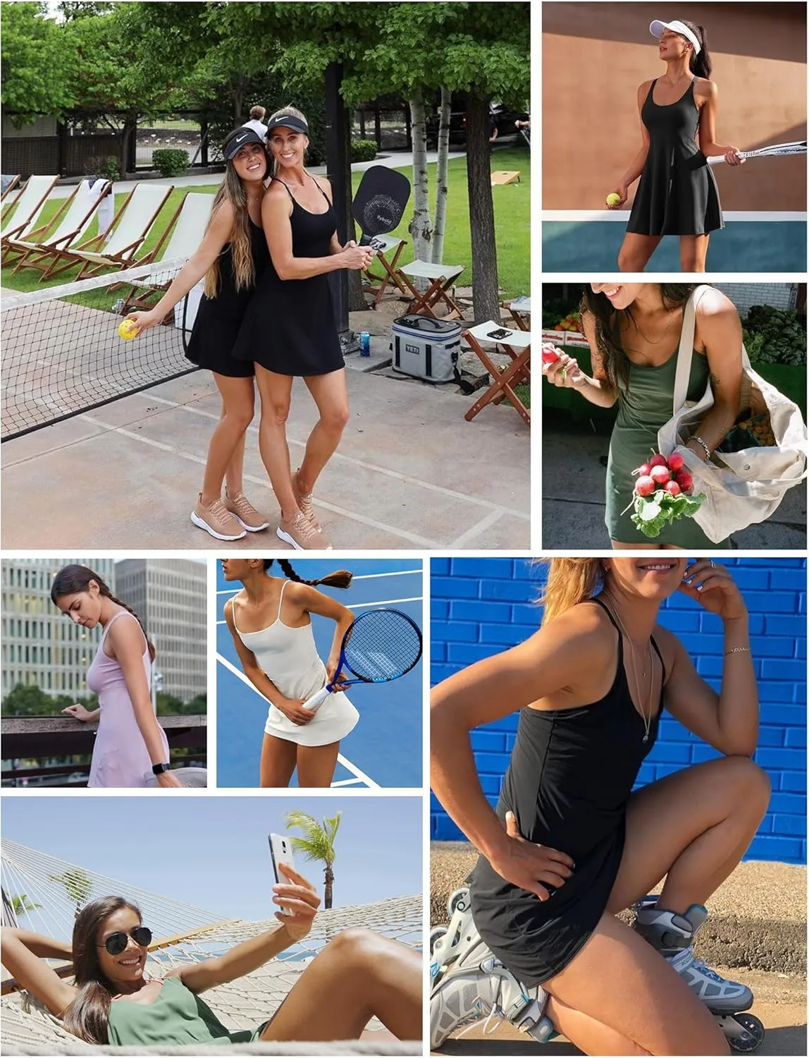 Heathyoga Womens Tennis Dress with Shorts Underneath & Bra Athletic Dress for Women Summer Dress with Pockets for Golf