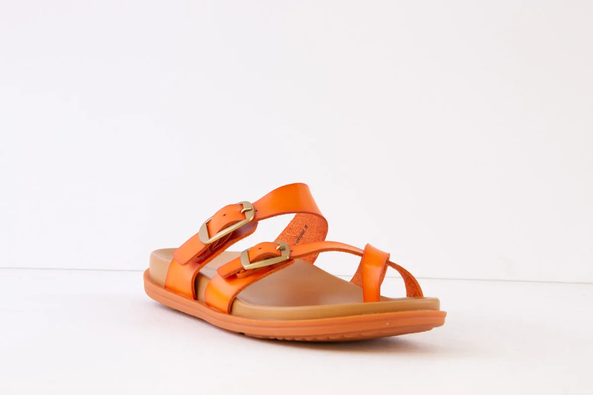 HEAVENLY FEET - MALIBU FLAT TOE-TOST MULE - ORANGE