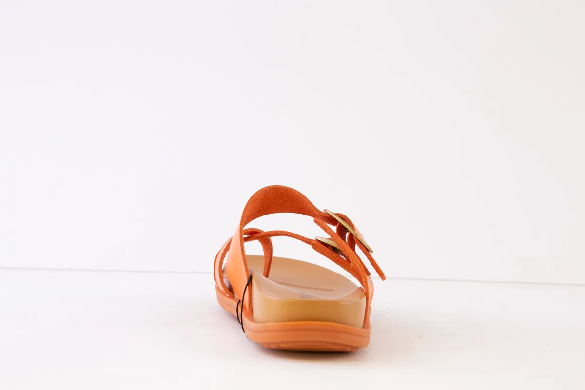 HEAVENLY FEET - MALIBU FLAT TOE-TOST MULE - ORANGE