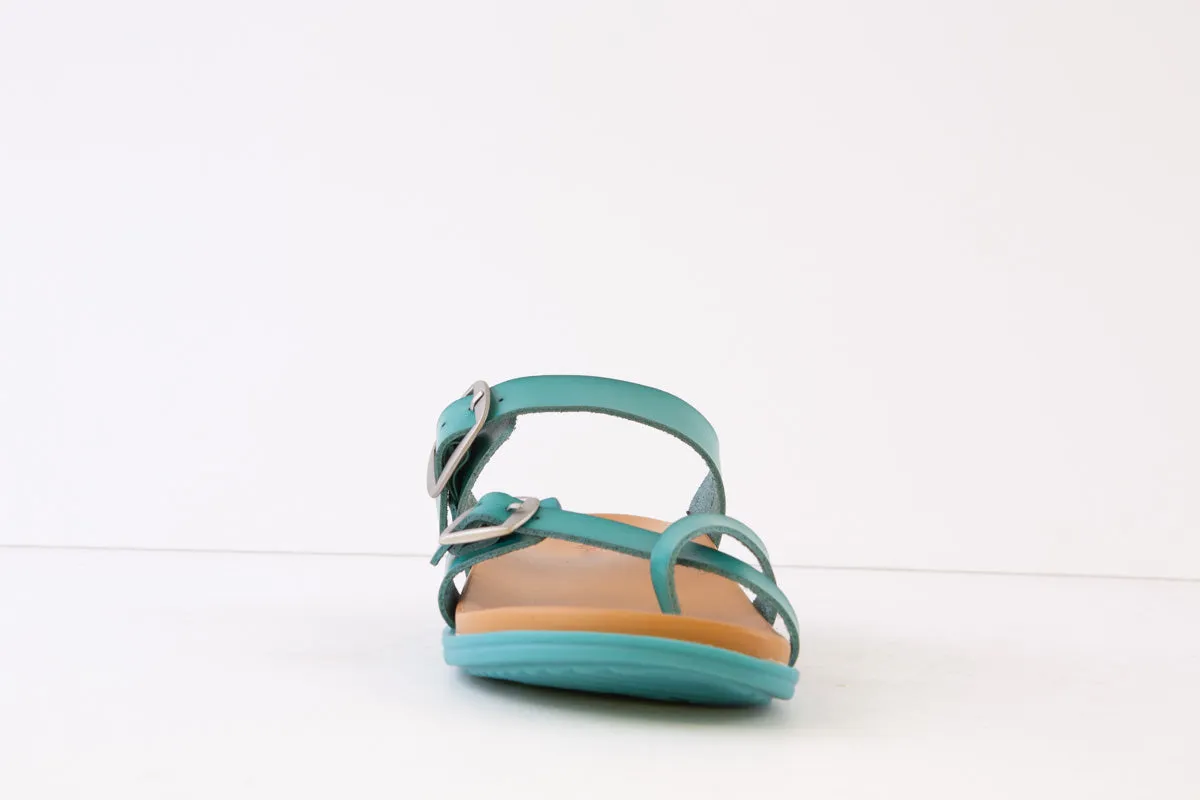 HEAVENLY FEET - MALIBU FLAT TOE-TOST MULE - TURQUOISE